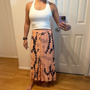 Ava Sky XS skirt guava plumeria lei print